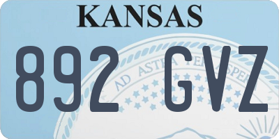 KS license plate 892GVZ