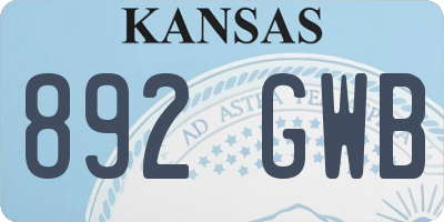 KS license plate 892GWB