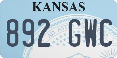KS license plate 892GWC