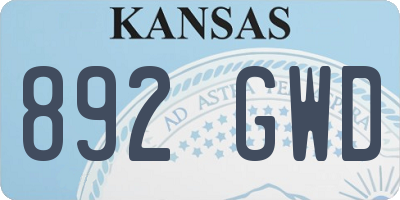KS license plate 892GWD