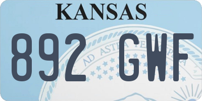 KS license plate 892GWF