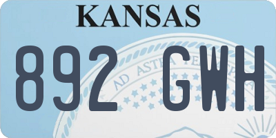 KS license plate 892GWH