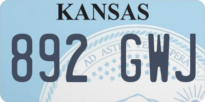 KS license plate 892GWJ