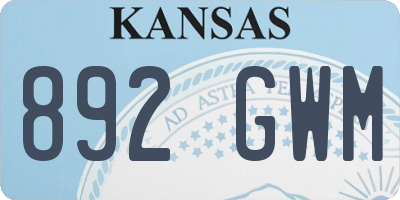 KS license plate 892GWM