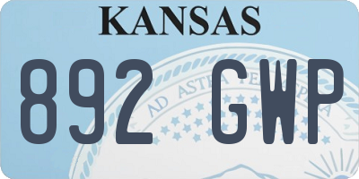 KS license plate 892GWP