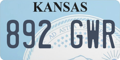 KS license plate 892GWR