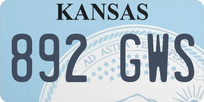 KS license plate 892GWS