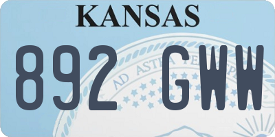 KS license plate 892GWW