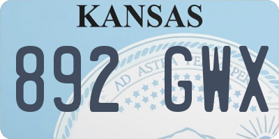 KS license plate 892GWX