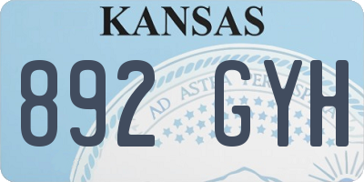 KS license plate 892GYH