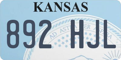 KS license plate 892HJL