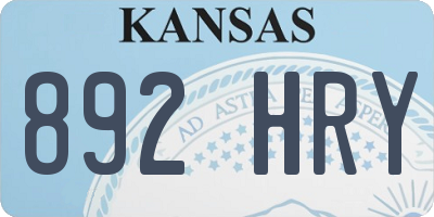 KS license plate 892HRY