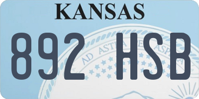 KS license plate 892HSB