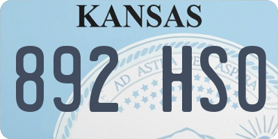 KS license plate 892HSO