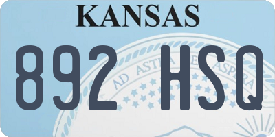 KS license plate 892HSQ