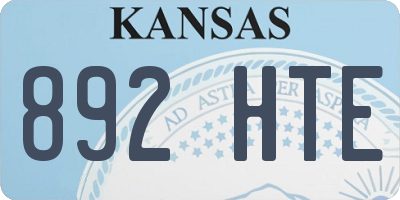 KS license plate 892HTE