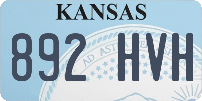 KS license plate 892HVH