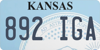 KS license plate 892IGA