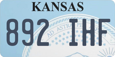 KS license plate 892IHF