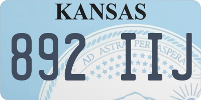 KS license plate 892IIJ