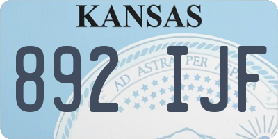 KS license plate 892IJF