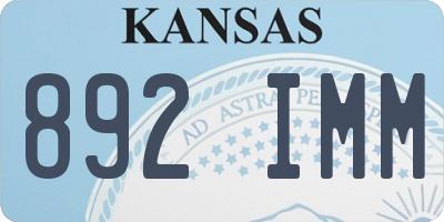 KS license plate 892IMM