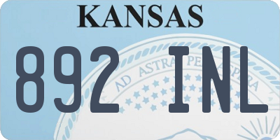 KS license plate 892INL