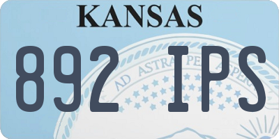 KS license plate 892IPS