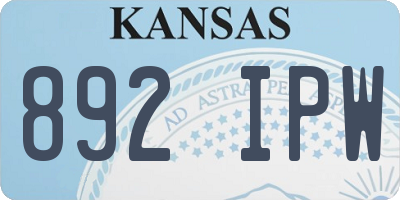 KS license plate 892IPW