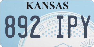 KS license plate 892IPY