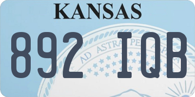KS license plate 892IQB
