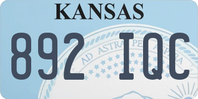KS license plate 892IQC