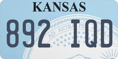 KS license plate 892IQD