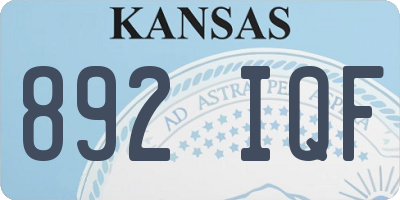 KS license plate 892IQF