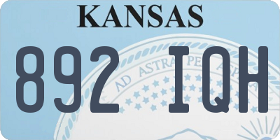 KS license plate 892IQH