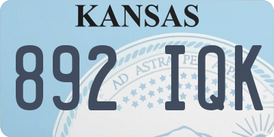 KS license plate 892IQK