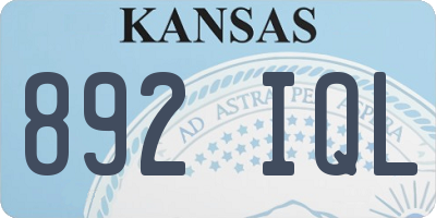 KS license plate 892IQL