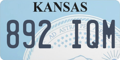 KS license plate 892IQM