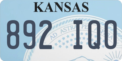 KS license plate 892IQO