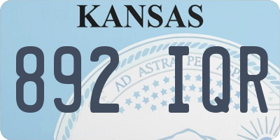 KS license plate 892IQR