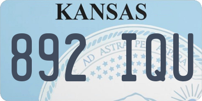 KS license plate 892IQU