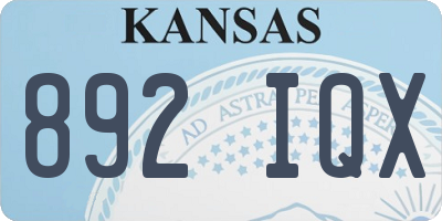 KS license plate 892IQX