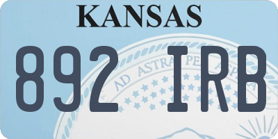 KS license plate 892IRB