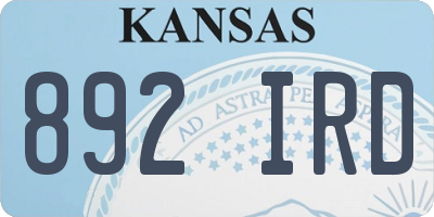 KS license plate 892IRD