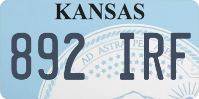 KS license plate 892IRF