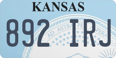 KS license plate 892IRJ