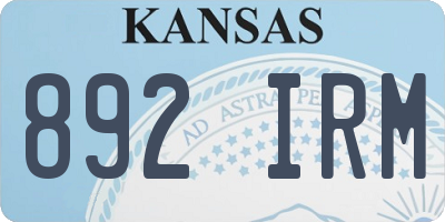 KS license plate 892IRM
