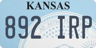 KS license plate 892IRP