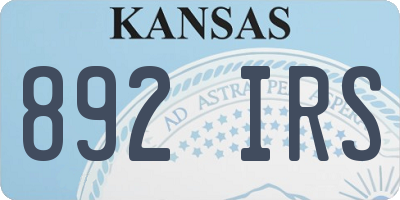 KS license plate 892IRS