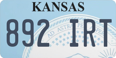 KS license plate 892IRT